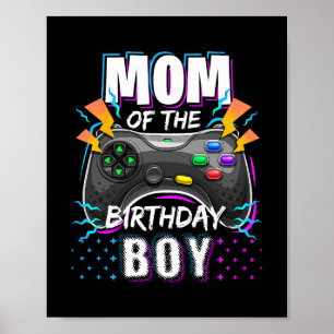 Födelsedags Pojkens Mamma Matchande Videospelare F Poster