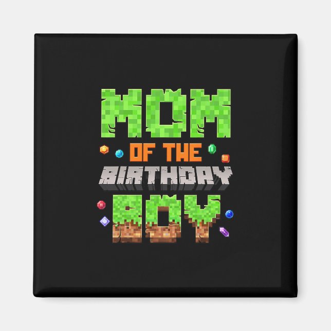 Födelsedags Pojkens Mamma Pixel Spel Video Game Mo Magnet (Framsidan)