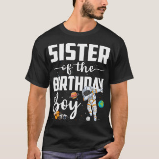 Födelsedags Pojkens Syster Astronaut Rymd Tema T Shirt