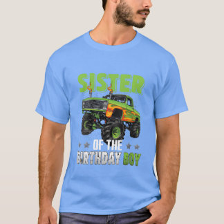 Födelsedags Pojkens Systern Monsterruck Bil Familj T Shirt