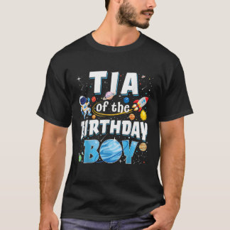 Födelsedags Pojkens Tia Astronaut Familj Rymd Pla T Shirt