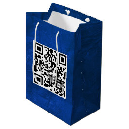 Födelsedags QR-kod på blå läder