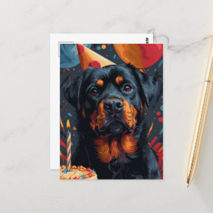 Födelsedags Rottweiler Hunden Vykort