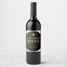 Födelsedags Royale vinetikett design Vinflaska Etikett