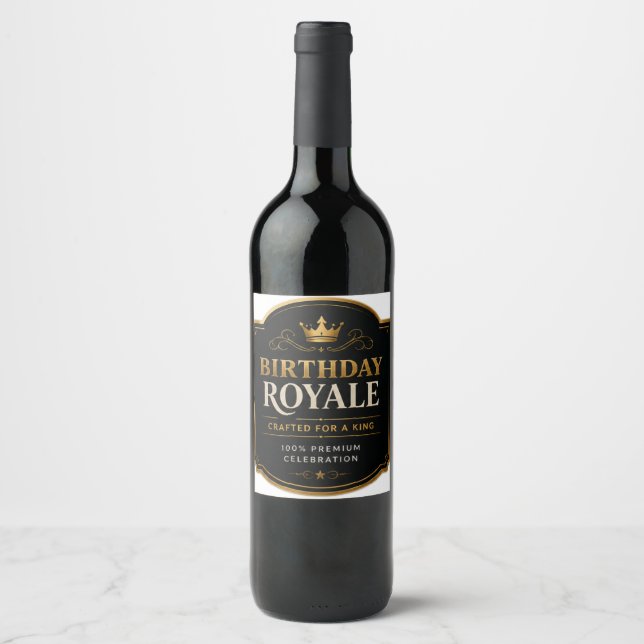 Födelsedags Royale vinetikett design Vinflaska Etikett (Framsida)