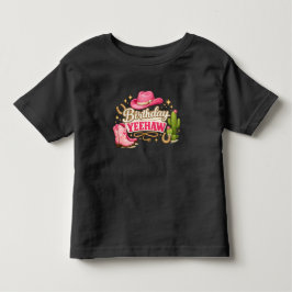 Födelsedags-Shirt för Små Flickor med Yeehaw | Ros T Shirt