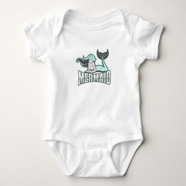 Födelsedags Sjöjungfru Party Baby Kalasoverall T Shirt (Framsida)