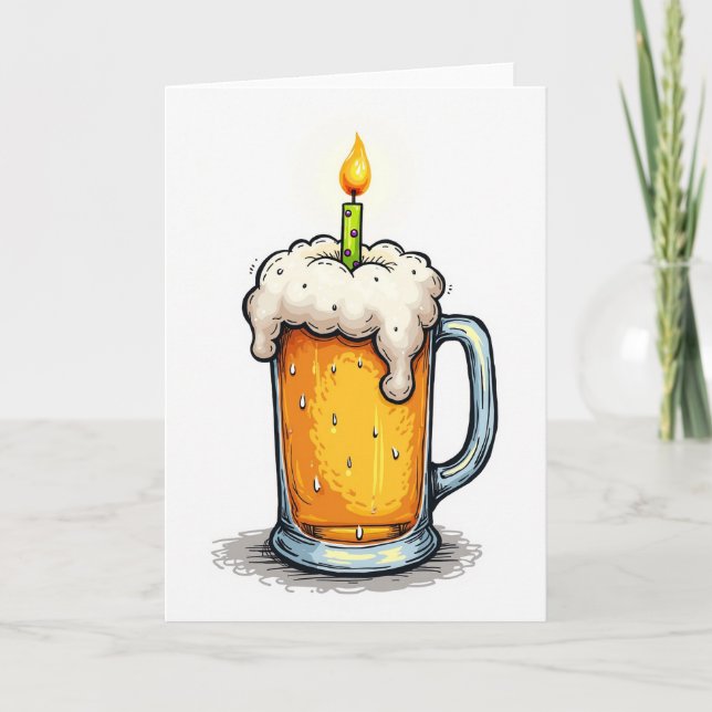 Födelsedags Skumdrink Kort (Framsida)