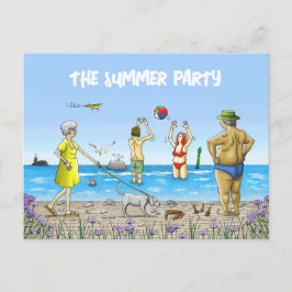 Födelsedags sommarfest på stranden helg vykort