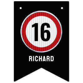 Födelsedags Speed Limit 16 år Vimplar