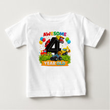 Födelsedags T-shirt för 4-åringar | Konstruktionsf