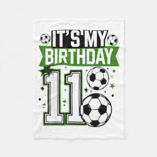 Födelsedags T-Shirts 11 Fotboll Det Är Min 11-årsd Fleecefilt