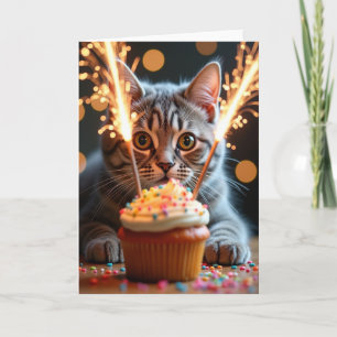 Födelsedags Tabby Glitterkort Kort