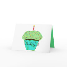 Födelsedags Tacksam Grön Cupcake
