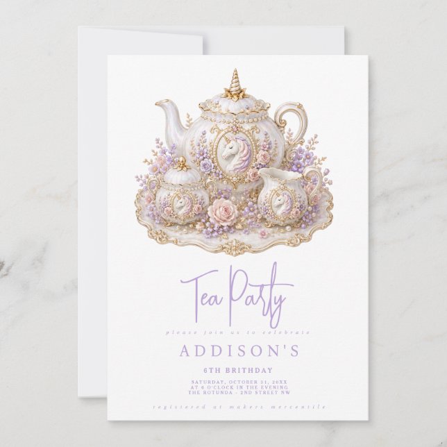 Födelsedags Te Invitation (Framsida)