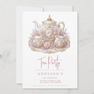 Födelsedags Te Invitation