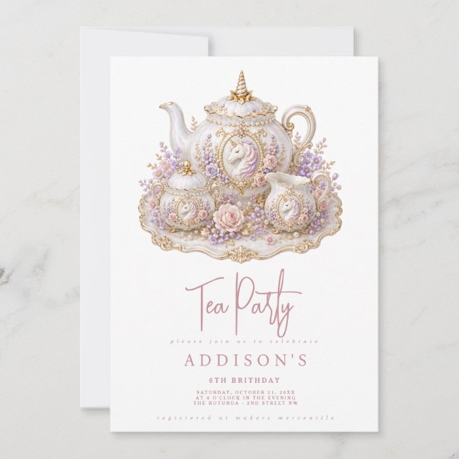 Födelsedags Te Invitation (Framsida)