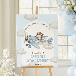 Födelsedags Teddybjörn Plans välkomstskylt Poster