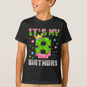 Födelsedags tjej skjorta 8-års födelsedag tv-spel t shirt