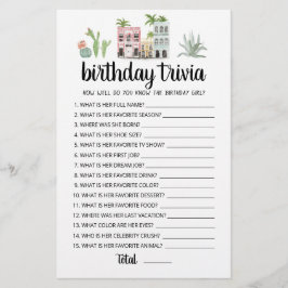 Födelsedags Trivia redigerbart spel