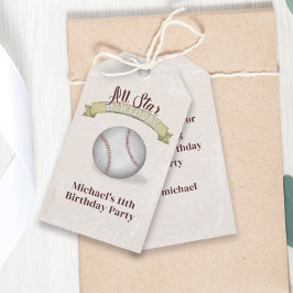 Födelsedags Vintage Baseball Retro Anpassad Presentetikett