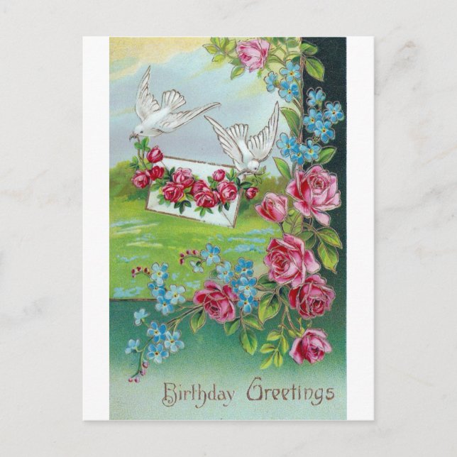 Födelsedags vintage vykort (Framsida)