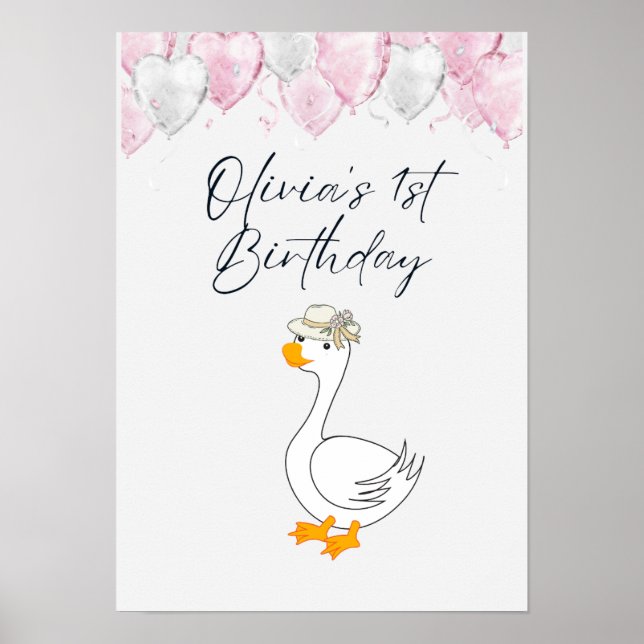 Födelsedagsaffisch för 1-årsdag med namn poster (Framsidan)