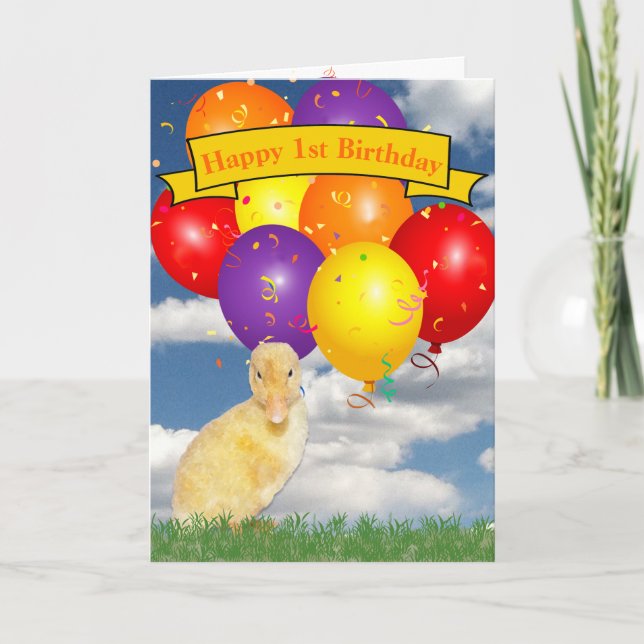 Födelsedagsandans år Anpassad Färgglada ballonger Kort (Framsida)