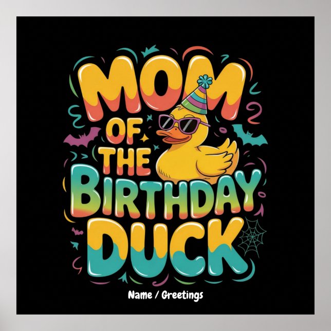 Födelsedagsankans mamma Gummiand Födelsedagsflicka Poster (Framsidan)
