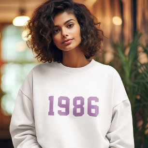 Födelsedagsår Modern Trendig Stilfull Söt Lila T Shirt