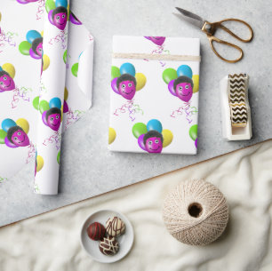 Födelsedagsballongansikte Presentpapper