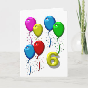födelsedagsballonger 06 år kort