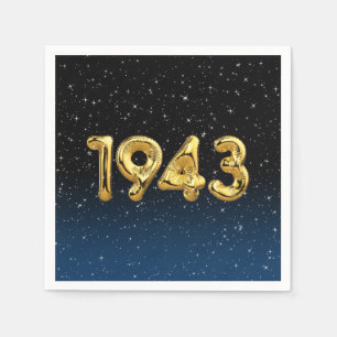 Födelsedagsballonger 1943 i stenar pappersservett
