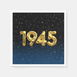 Födelsedagsballonger 1945 i stenar pappersservett