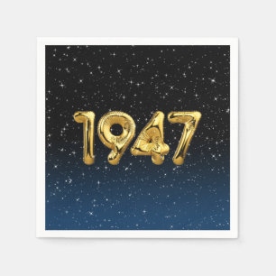 Födelsedagsballonger 1947 i stenar pappersservett