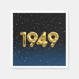 Födelsedagsballonger 1949 i stjärnor pappersservett