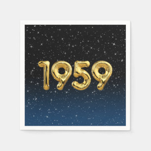 Födelsedagsballonger 1959 i stjärnor pappersservett