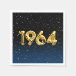 Födelsedagsballonger 1964 i stjärnor pappersservett
