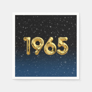 Födelsedagsballonger 1965 i stenar pappersservett