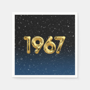 Födelsedagsballonger 1967 i stjärnor pappersservett