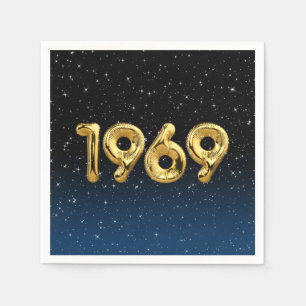 Födelsedagsballonger 1969 i stenar pappersservett