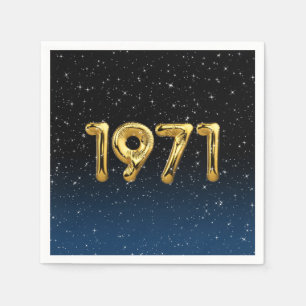 Födelsedagsballonger 1971 i stenar pappersservett