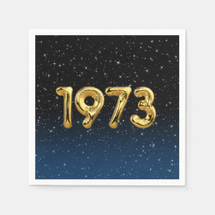 Födelsedagsballonger 1973 i stenar pappersservett