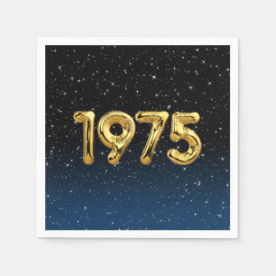 Födelsedagsballonger 1975 i stjärnor pappersservett