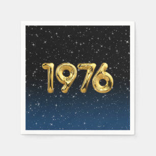 Födelsedagsballonger 1976 i stenar pappersservett