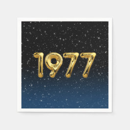 Födelsedagsballonger 1977 i stenar pappersservett