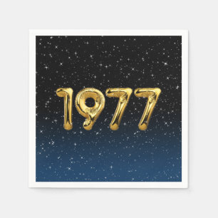 Födelsedagsballonger 1977 i stenar pappersservett