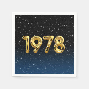 Födelsedagsballonger 1978 i stenar pappersservett