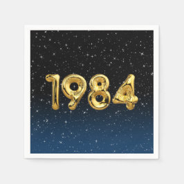 Födelsedagsballonger 1984 i stenar pappersservett