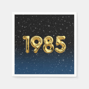 Födelsedagsballonger 1985 i stenar pappersservett
